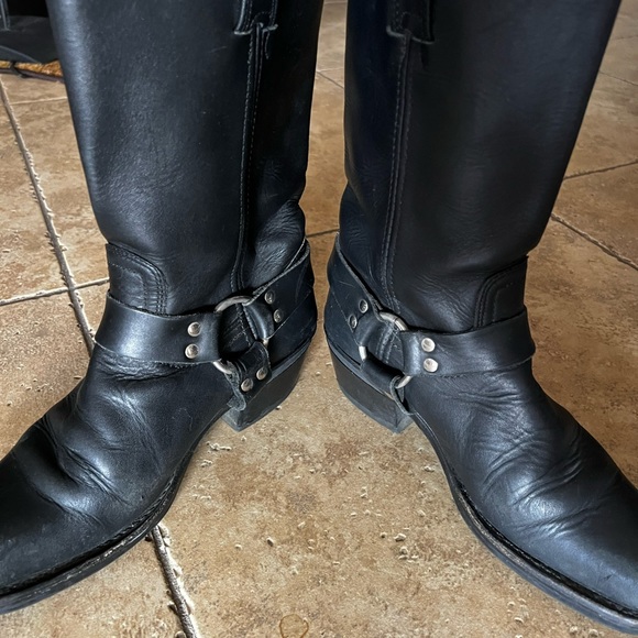 Frye Shoes - Frye Harness Black Leather Motorcycle Boot -sz 8.5